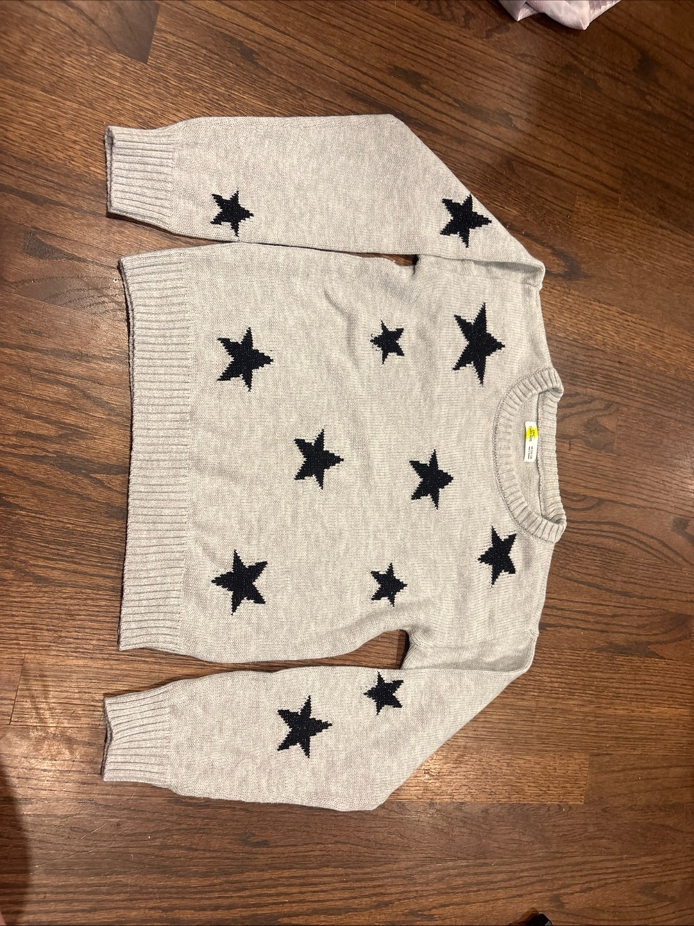 Epic Threads Gray Sweater with Black Star Pattern